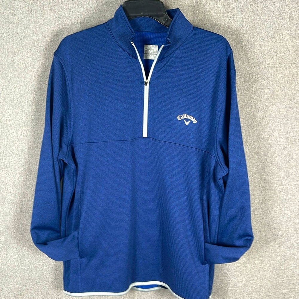 Callaway means medium 3/4 zip long sleeve sweat shirt style #ST4041 blue EUC 200